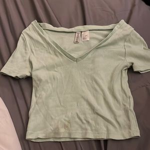 green crop top